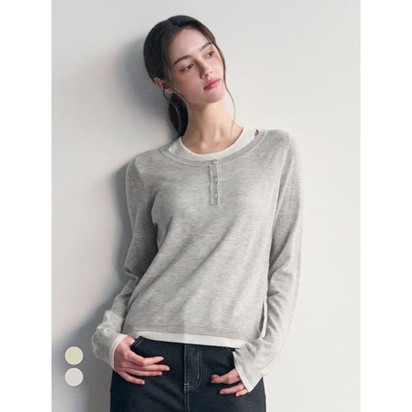 레이어드 헨리넥 니트_2color