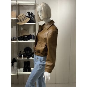 [파주점] 페이크 레더 자켓밑단밴딩점퍼 (ER3EZ300)