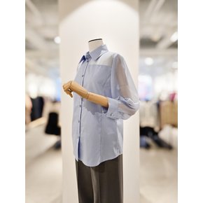 [파주점] 코튼 시스루 배색 7부 블라우스 CR4A0BL361