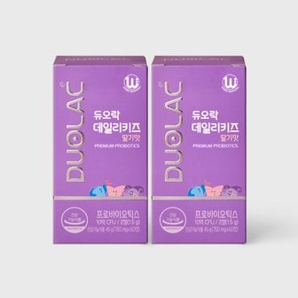 듀오락 데일리키즈 딸기맛 60정(30일분) 2개/ 츄어블 어린이 유산균
