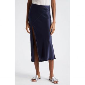 4575995 ATM Anthony Thomas Melillo Bias Cut Silk Charmeuse Midi Skirt