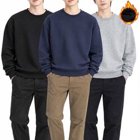 국산 간절기 겨울 남자 여자 빅사이즈 기모 맨투맨 무지 긴팔티셔츠