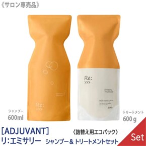 ADJUVANT 아쥬반 리 에미사리 샴푸 600ml 트리트먼트 600g 세트 리필용