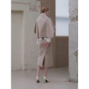 Mela wool skirt [Melange beige]