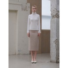 Mela wool skirt [Melange beige]