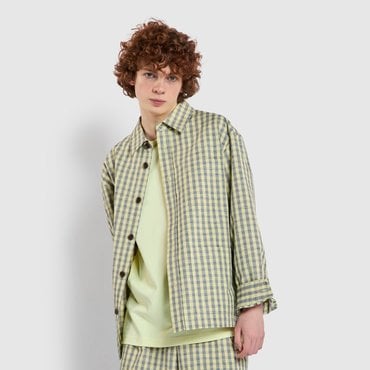 JAJU 25 S/S  남 코튼 체크 셔켓  J105201114