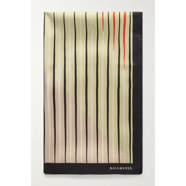 칼마이어 플루티드 스트라이프 실크 트윌 스카프 46376663163026198