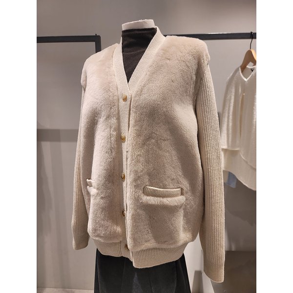 [여주점] 메리노 캐시미어 퍼 가디건(SAKC44461)