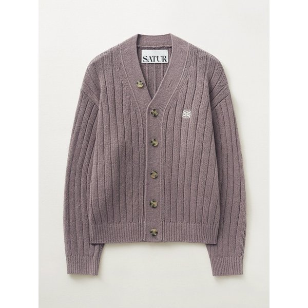 파로 오버 사이즈 부클 가디건_빈티지 퍼플