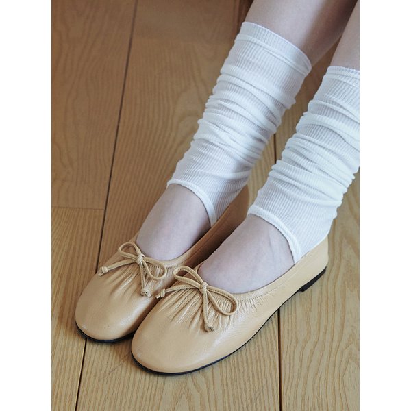 002 Ribbon Shirring Flat (Butter)