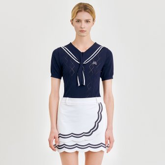 MARTINE GOLF [정상가 298000원]여성 마린카라 반팔니트 네이비 (QW0DRD20749)