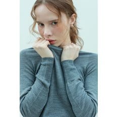 merino wool 100%  round knit top - Gray