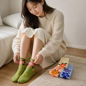여성 골지 롱양말 데일리 삭스 사계절 봄 가을 겨울 선물용 양말