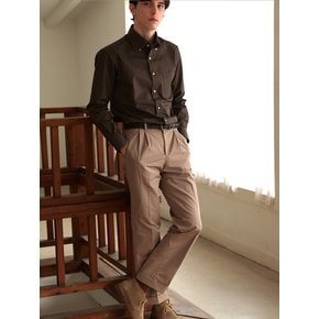 Essential cotton two tuck chino pants (khaki)