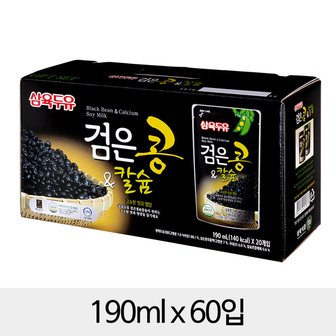 삼육두유 삼육 검은콩칼슘두유 파우치 190mlx60입