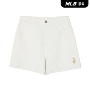 [코리아공식] 여성 하트 로고 데님 숏팬츠 NY (Cream)