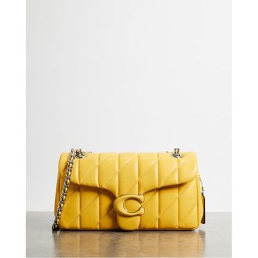 이스퀘어 5020443 Coach Quilted Leather Covered C Tabby Shoulder Bag 26 With Chain - Canary