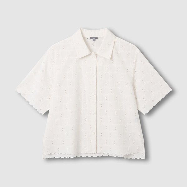 여 아일렛 반팔 셔츠 J116203541006