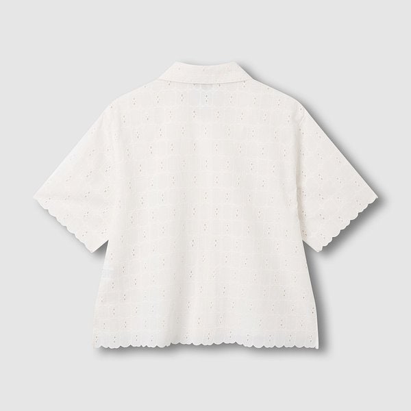 여 아일렛 반팔 셔츠 J116203541006