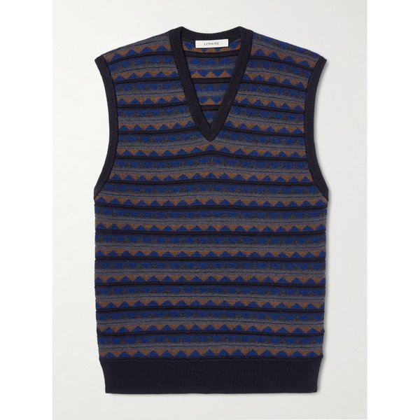 자카드 니트 울 블렌드 스웨터 베스트 46376663162991208