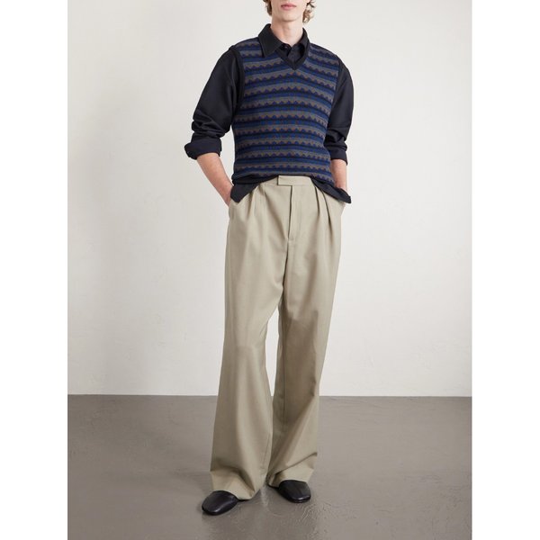 자카드 니트 울 블렌드 스웨터 베스트 46376663162991208