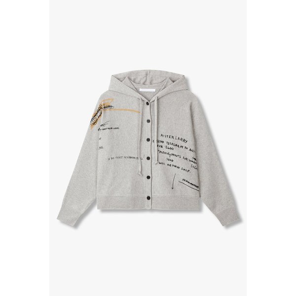 [BASQUIAT] 레터링 후드 가디건 71152503C2172