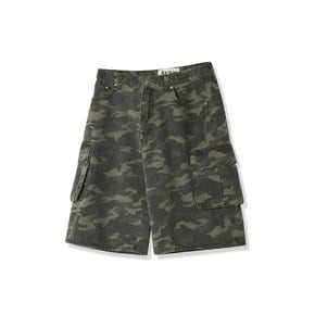 Wide Cargo Half Denim Pants CAMO