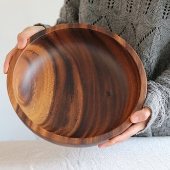 텐바이텐 아카시아 나무 원형 접시 32cm 원목 플레이트 그릇 접시 샐러드볼