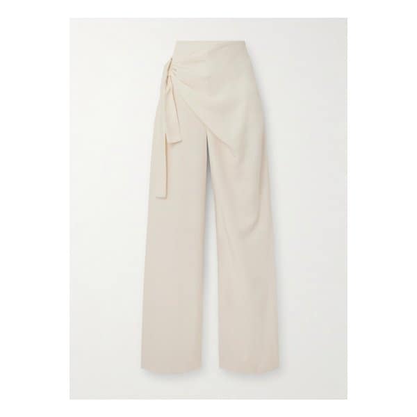 1 칼로우 노티드 드레이프 크레이프 와이드 팬츠 오프 화이트 1647597316037278