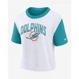 나이키 패션 NFL 마이애미 Dolphins 여성 High-Hip 반팔 티셔츠 NKZZ087K9P-06V