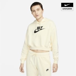 나이키 우먼스 나이키 스포츠웨어 클럽 플리스 오버사이즈 크롭 그래픽 후디 NIKE DQ5851-113