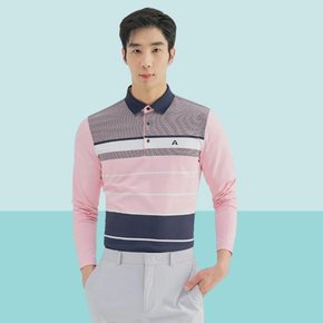 [남성] Mens elastic T-shirt AMTPM1361-NAVY PINK