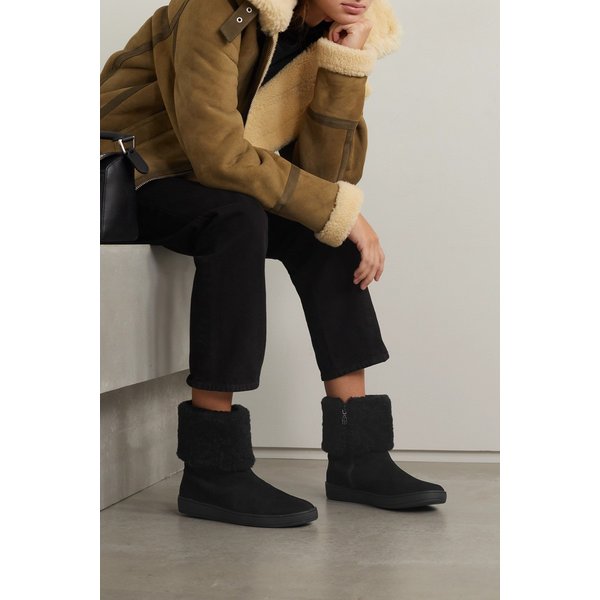 포르테&페르 Shearling-trimmed Suede Boots 블랙 25185454457267590