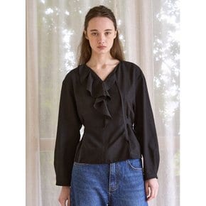 Sabrina Ruffle Blouse (Black)