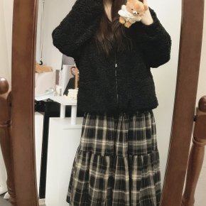하이넥 코지 양털 뽀글이 하프 패딩2color