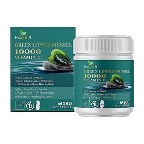 헬스엔 초록입홍합 10000 비타민D 180캡슐