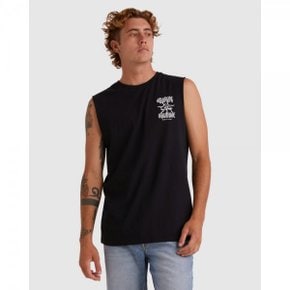 4376809 Quiksilver Mens Global Force Sleeveless Muscle T Shirt - BLACK