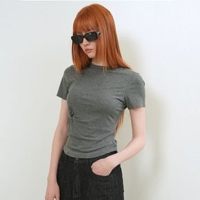 WOMAN 아세테이트 꼬임 반팔 티셔츠 [CHARCOAL] / GF2LTS520