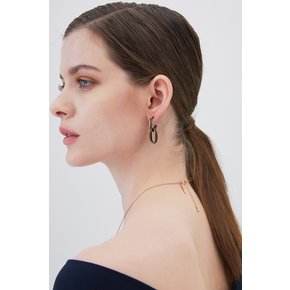 Double Chain Earrings - Black Nickel Color