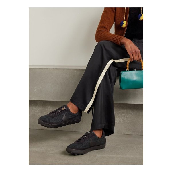 보디 아스트로그래버 가죽 스웨이드 트리밍 와플 니트 스니커즈 블랙 46376663162874605