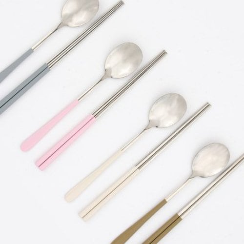 바른락 스테인레스 수저 1인세트 (크림베이지) 2