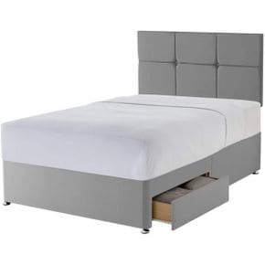 영국 사일런나잇 매트리스 토퍼 Silentnight 2 Drawer Storage Divan Castello Headboard Slate