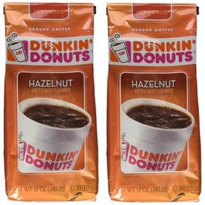 [해외직구] 던킨도넛 헤이즐넛 그라운드 커피 340g 2팩/ Dunkin Donuts Hazelnut Flavored Ground Coffee 12oz