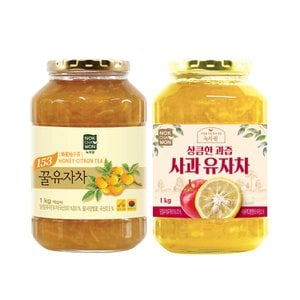 녹차원 꿀유자차1kg+사과유자차1kg