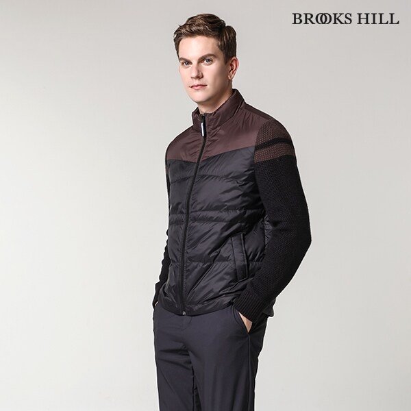 ANC_[브룩스힐]사무엘 하이브리드 니트 패딩_블랙_2ABFJD01