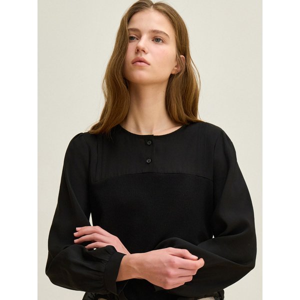 플로에 핀턱 뷔스티에 블라우스 블랙 J1927