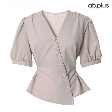 ab.f.z [ab.plus] 브이넥 사선 단추 라인 블라우스 (LSY2MB34A)