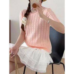 플리 펀칭 반팔니트 BJ2LK008_P392232868