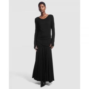 5020195 COS Dropped-Waist Jersey Maxi Dress - AU Exclusive Capsule Black Dark