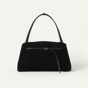 Ovié Suede Leather Bag Black